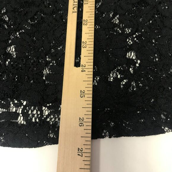 LOFT Top Womens Small Black Lace Embroidered Mock Neck Sleeveless Semi Sheer - Picture 11 of 11